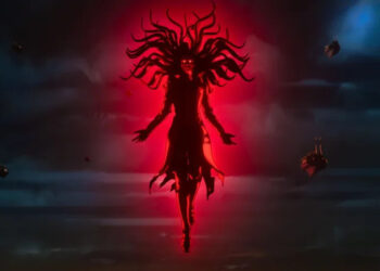 Wanda hovering in the sky in Marvel Zombies