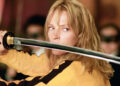Uma Thurman as Beatrix Kiddo holding sword in Kill Bill Part 1