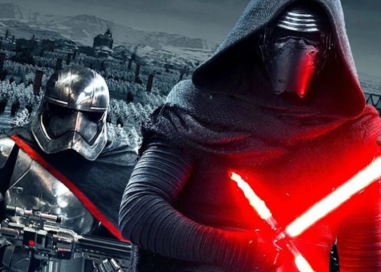 Captain Phasma and Kylo Ren in promo image for Star Wars: The Force Awakens.