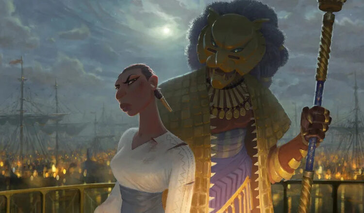 Winnie Harlow's Noni looking angrily at Cress Williams' The Lion on Eyes of Wakanda
