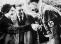 Adolf Hitler greets King Edward VIII and Wallis Simpson during their visit to Nazi Germany