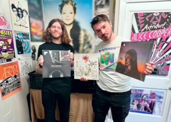 Brandon Hanks, left, and John Brashears of PixelDeath64 at Real Cool Time Records.