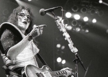 Ace Frehley onstage in 1977.