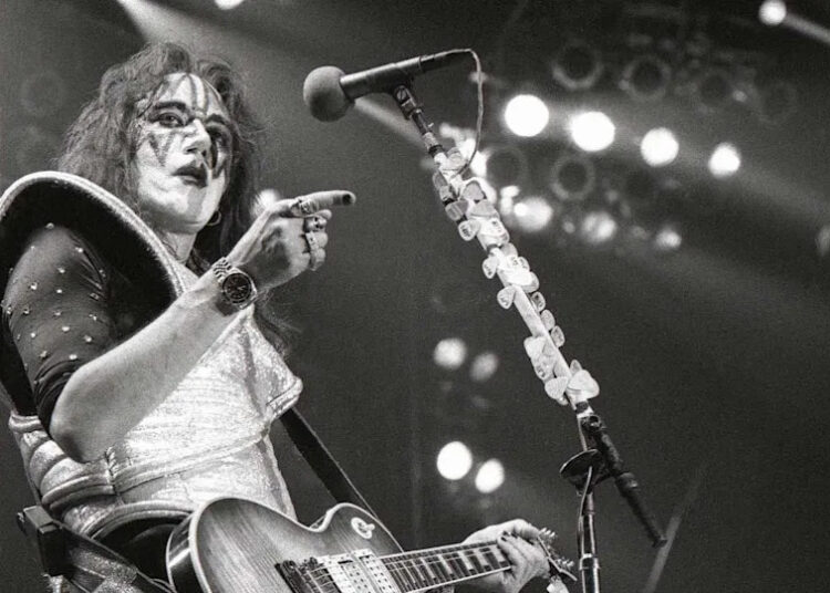 Ace Frehley onstage in 1977.