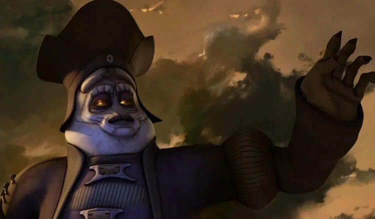 Lok Durd raising his arm in Star Wars: The Clone Wars