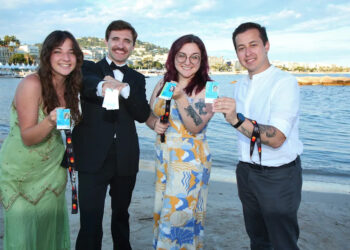The four winners of last year’s contest Claire Delany, Olav Carter, Matison LeBlanc, Kevin de los Cuetos. Olav was 1st place for alumni, Matison 2nd place alumni, and Kevin was 1st place first-timer, Claire 2nd place first-timer.<cite>Randall Michelson</cite>