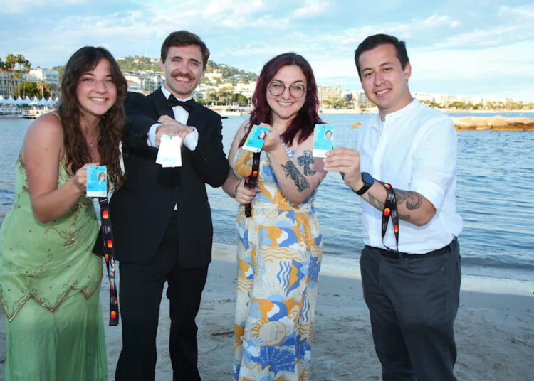 The four winners of last year’s contest Claire Delany, Olav Carter, Matison LeBlanc, Kevin de los Cuetos. Olav was 1st place for alumni, Matison 2nd place alumni, and Kevin was 1st place first-timer, Claire 2nd place first-timer.<cite>Randall Michelson</cite>