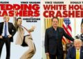 Side-by-side posters of 'Wedding Crashers' and the White House spoof
