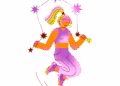 Libra jump roping with stars