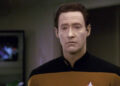 Data reacts quizzically in Star Trek: The Next Generation.