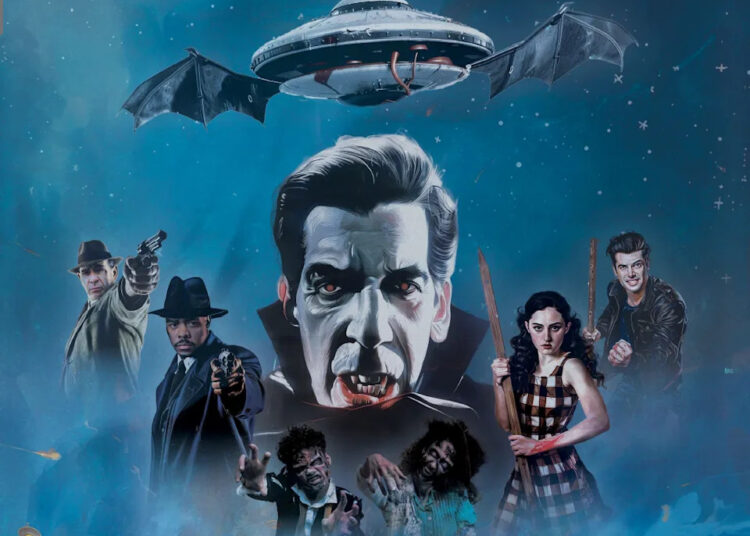 Vampire zombies from space movie poster.