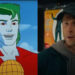 Side by side of Captain Planet in Captain Planet and the Planeteers and a nervous Glen Powell in Chad Powers.