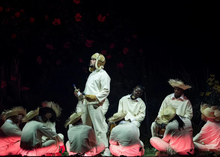 Puerto Rican singer Bad Bunny performs onstage during the first show of his 30-date concert residency at the Coliseo de Puerto Rico in San Juan, Puerto Rico, on July 11, 2025.