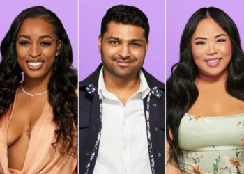 Adam Rose/Netflix (3) Kalybriah, Rohan and Anna of 'Love Is Blind' season 9.