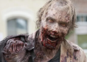A walker with its mouth hanging open in The Walking Dead