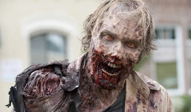 A walker with its mouth hanging open in The Walking Dead