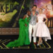 From left to right, Cynthia Erivo, Jonathan Bailey and Ariana Grande attend Universal's "Wicked" premiere at the Dorothy Chandler Pavilion in Los Angeles on Nov. 9, 2024.