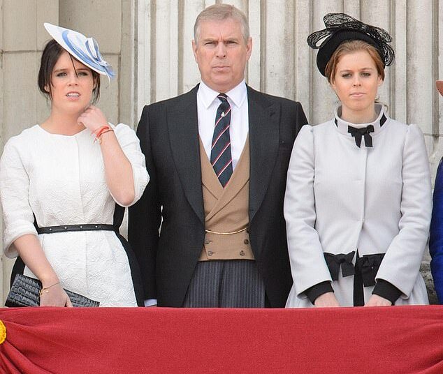 Andrew's desire to ensure his daughters don't become royal outcasts like himself may prove decisive in whether he gives up Royal Lodge. Pictured: Princess Eugenie, Prince Andrew and Princess Beatrice