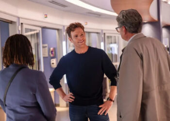 Nick Gehlfuss as Dr. Will Halstead, Oliver Platt as Dr. Daniel Charles — 'Chicago Med' Episode 200 "A Game of Inches"