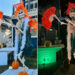 Courtesy Miranda Soukup - PHOTO: Soukup’s Taylor Swift “showghoul” skeleton during the day and at night.