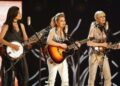 The then-named Dixie Chicks perform at the 45th Annual Grammy Awards at Madison Square Garden on February 23, 2003 in New York City.