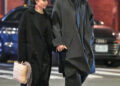 Zoe Kravitz and Harry Styles in New York City where Zoe carries a straw bag and wears loafers