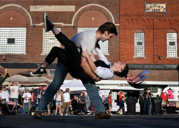 Seth Martin and Sarina Jones traveled to Indiana from Michigan to take a shot at winning the 1950s Dance Contest during the James Dean Festival in Fairmount. It's one of the many activities honoring Dean some 70 years after his early demise. They took first prize. -