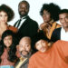 THE FRESH PRINCE OF BEL-AIR, (front, from left): Tatyana Ali, James Avery, Will Smith, (back): Karyn Parsons, Joseph Marcell, Janet Hubert, Alfonso Ribeiro, 1990-96. © NBC / Courtesy: Everett Collection