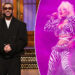An image collage containing 2 images, Image 1 shows Host Bad Bunny during the Monologue, Image 2 shows Doja Cat performs on Day 1 of Outside Lands Festival