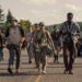 David Jonsson as McVries, Cooper Hoffman as Garraty, Jordan Gonzalez as Harkness, Ben Wang as Olson, and Tut Nyuot as Baker in The Long Walk. Photo Credit: Murray Close/Lionsgate