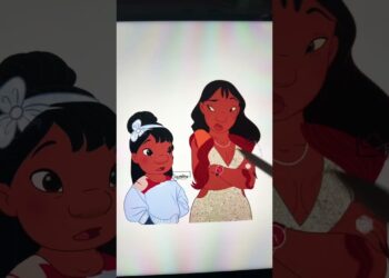 Glowup Lilo and Nani #disney #art #glowup #artist #shorts #shortvideo
