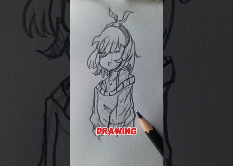 Making Anime Girl Drawing SIMPLE 👧✨ #art #shorts #foryou #tutorial #satisfying #howto #anime #draw