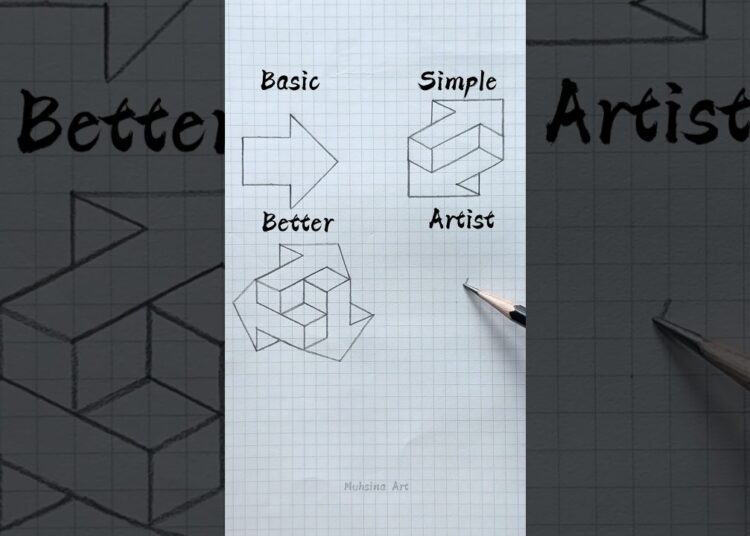 How to draw 3d arrow🤔😱 #shorts #craft #art #drawing #crafts #satisfying