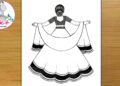 How to Draw a Girl with Lehenga | drawing girl | How to draw a Girl with Beautiful Traditional dress