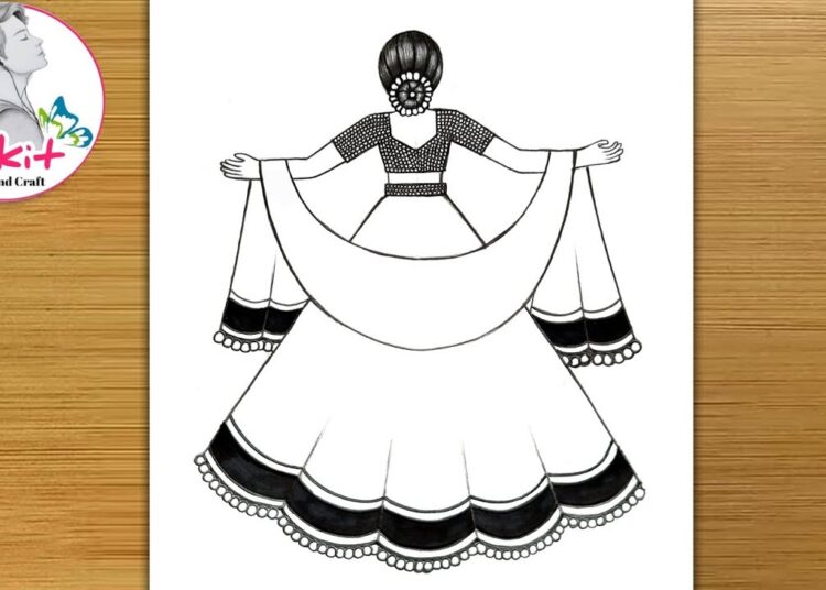 How to Draw a Girl with Lehenga | drawing girl | How to draw a Girl with Beautiful Traditional dress