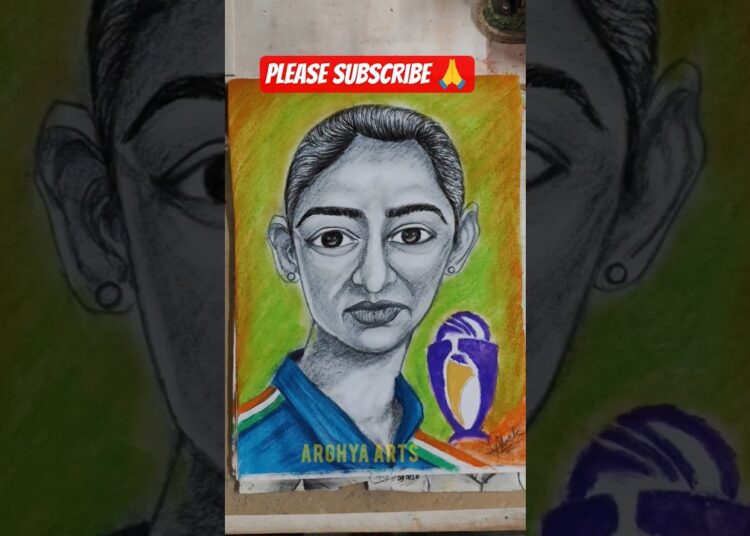 Harmanpreet kour Drawing ❤️ #art #artist #drawing #shorts #viralvideo #viralshorts ❤️