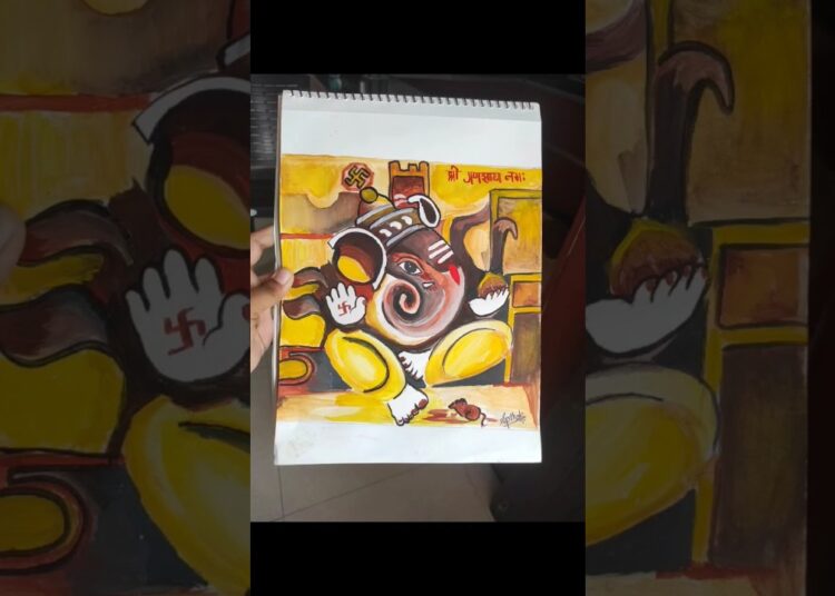 Ganapati bappa moriya 💖✨|#ganpatipainting #painting #art #ytshorts #artist