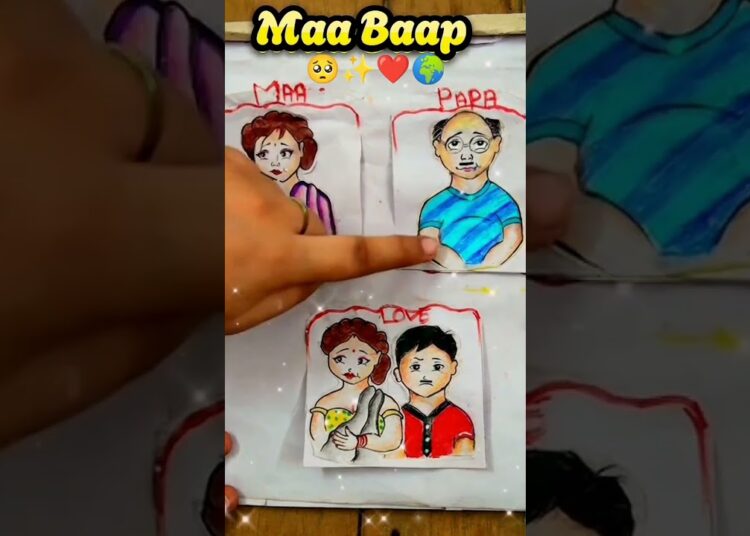 maa baap ❤️🥺🥰 funny art drawing #art #funny #artist #viralvideo #drawing #shorts #trending
