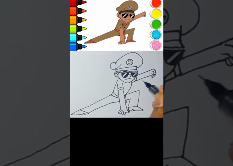 How to draw indian army little Singham cartoon #drawing4kids #artist #kidartist #coolartwork #india