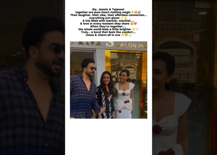 the trio that hits different 🤌💛✨ #alygoni #jasminbhasin #tejasswiprakash #celebrity