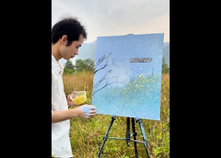 Twig Painting Art ILLUSION #creativity #painting #drawing 251110