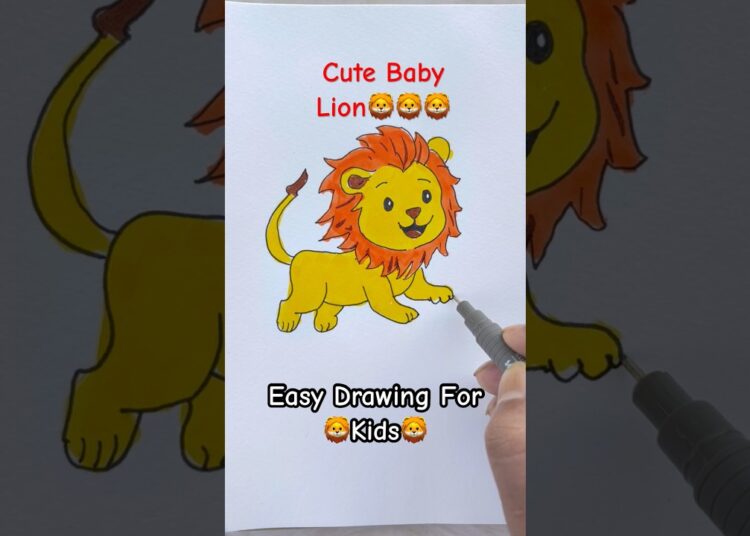 Baby Lion 🦁🌈Art for Kids #shorts #Kids #kidsvideos #anayakandhal #kidsdrawingart #ytshorts