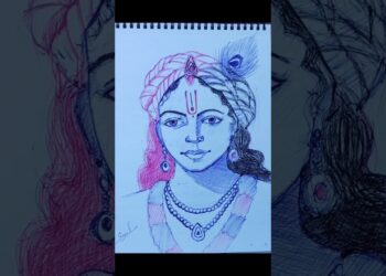 Sri Krishna drawing with pen #art #artist #painting #shorts #short #yt #ytshorts #stillife