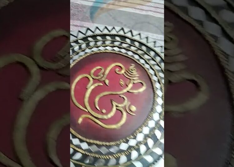 Ganpati bappa morya #art #mirror work#shorts#