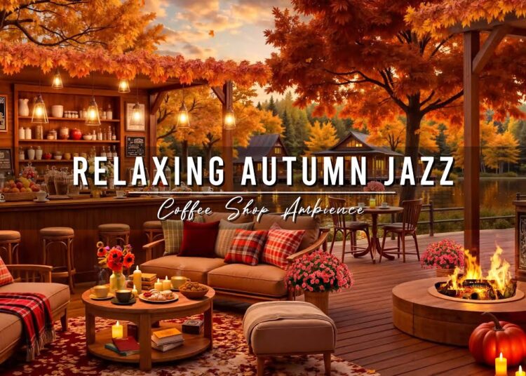 Autumn Coffee Shop Ambience with Jazz Relaxing Music to Study, Work 🍂 Smooth Jazz Instrumental Music