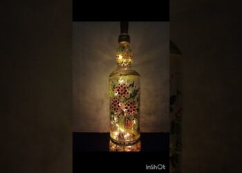 bottle art# acrylic#threads #easy painting