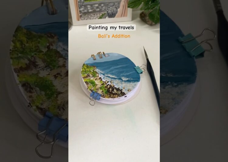 ‼️Painting with Travel‼️#art #shortsviral #painting #youtubeshorts #shorts #sea #artshorts #acrylic