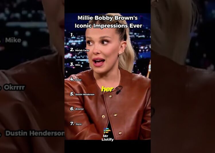 Millie’s Funniest Impression Moments! #celebrity #milliebobbybrown #ranking