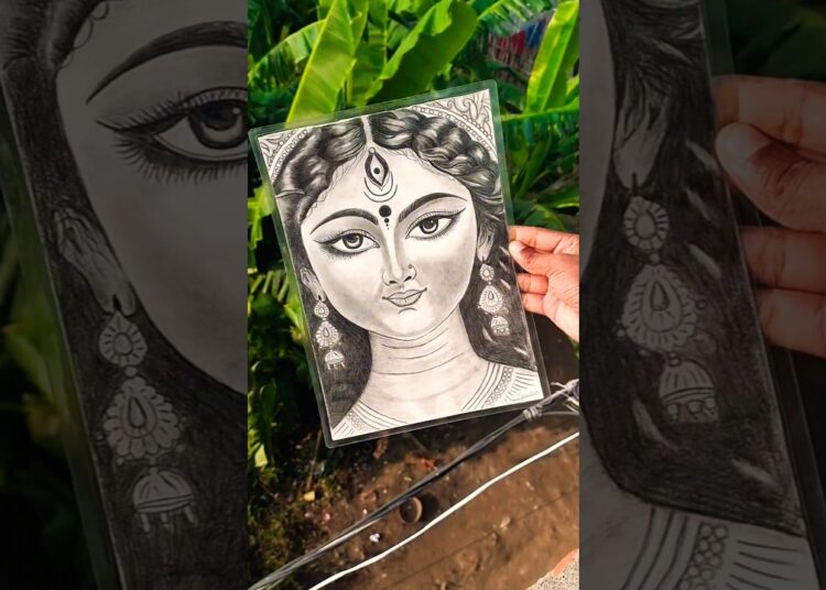 rateing my art ???/💯 mata ji drawing #shorts #drawing #painting #sketch #artist #life #maa #trending