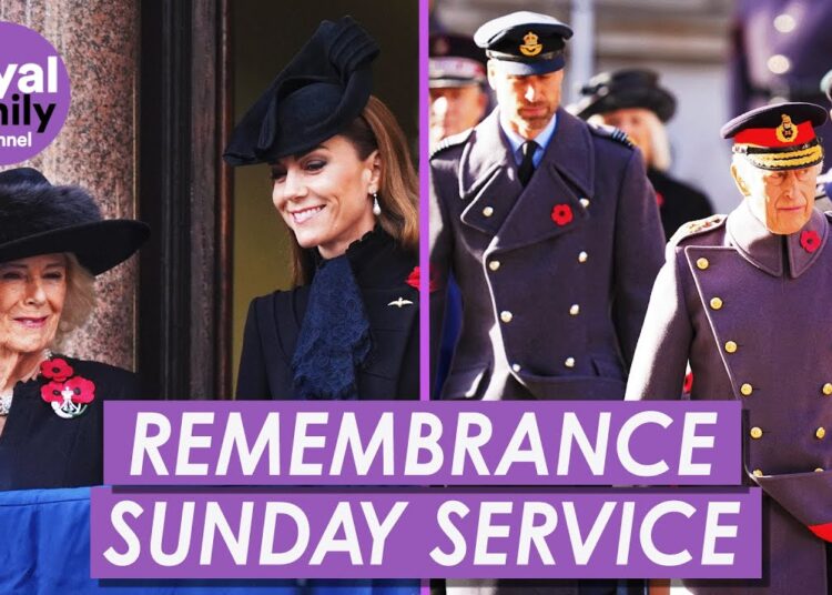 The Royal Family Attends Remembrance Sunday Service at Cenotaph in London